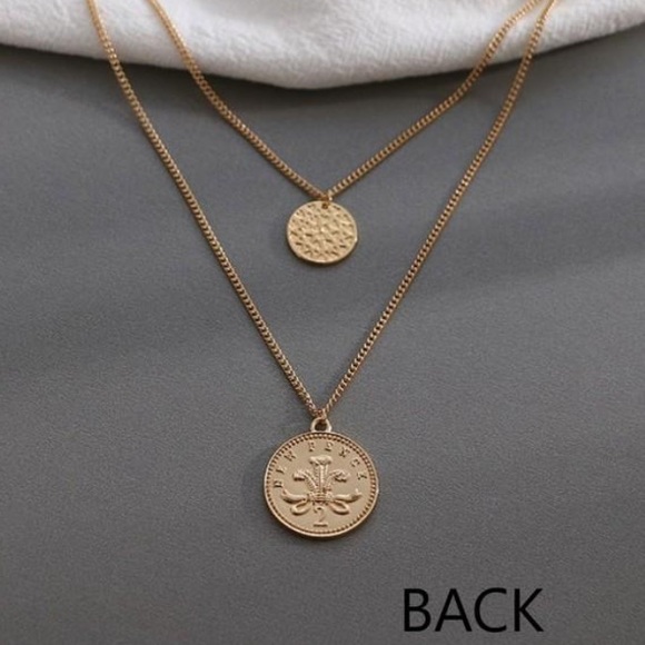 18K gold layered vintage coin necklace - Picture 3 of 4